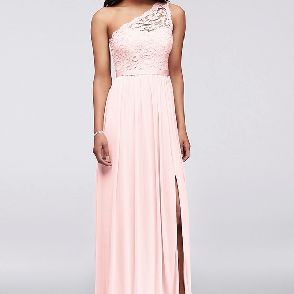 David's Bridal | Dresses | Davids Bridal One Shoulder Lace Bridesmaid Dress  | Poshmark